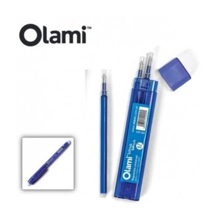 REPUESTO BOLIGRAFO BORRABLE A FRICCION OLAMI AZUL TUBO X3 (GB 100)