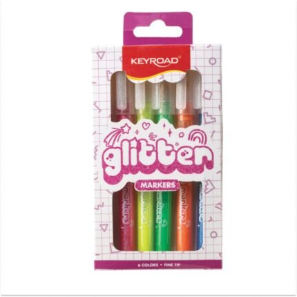 MARCADORES GLITTER EN 6 COLORES BRILLANTES NO TOXICOS - (KR974817)